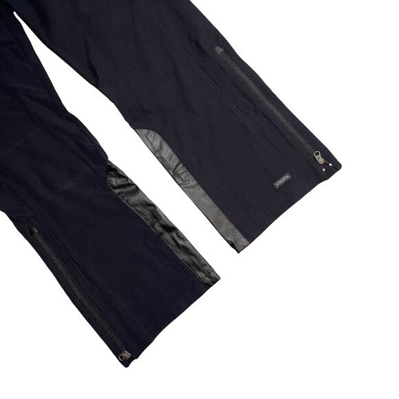 Athleta Casual Athletic Pants Jet Black with Faux Leather Trim Size 12 - Picture 5 of 12